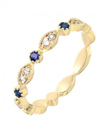 MARQUISE STYLE COLORED STONE DIAMOND BAND (TR3179)